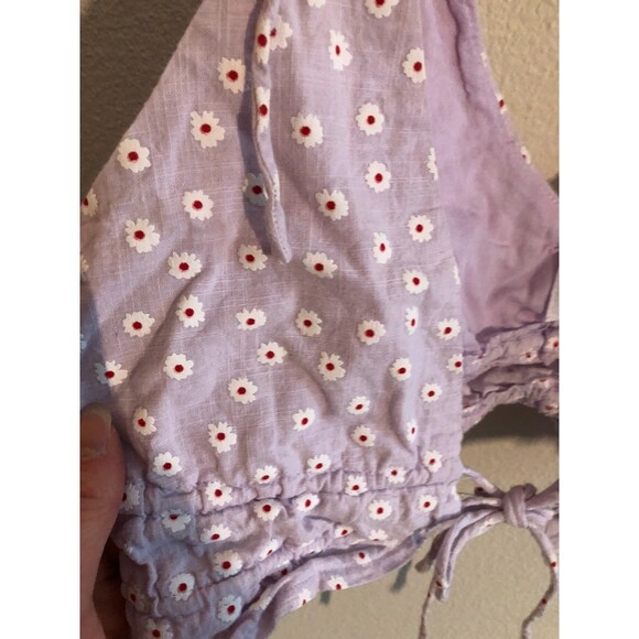 Princess Polly Purple Delilah Floral Front Tie Size 2 - Picture 3 of 7